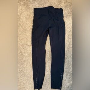 Lululemon HR Fast  N Free, reflective, with pockets, leggings, 25”, size 6